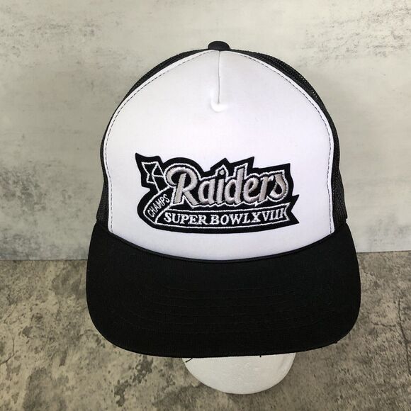 Vintage Oakland Raiders Super Bowl XVIII SnapBack Mesh Trucker Hat Very Clean!!